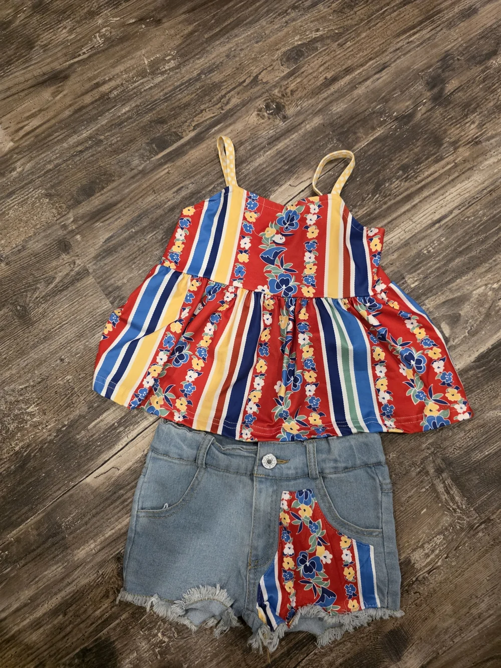 Girls 2T tank and denim jeans set